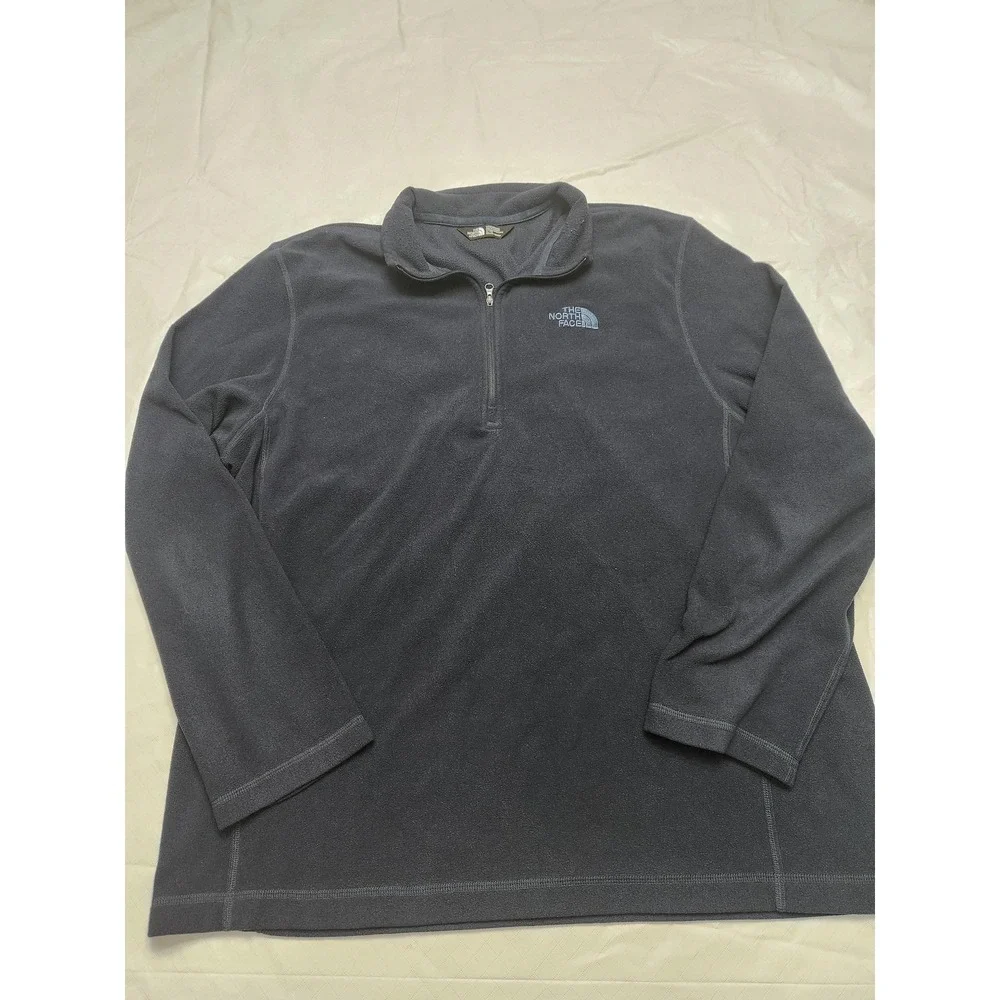 The North Face Sweatshirt Mens XL Blue 1/4 Zip Fleece Mock Neck Pullover